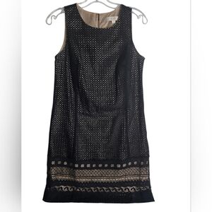 LOFT Black lace overlay Sleeveless Dress size 8 Petite